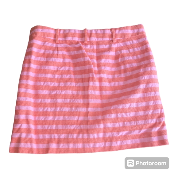 🌟3 For $15 SALE🌟 J. Crew Postcard Pink & Orange Textured Striped Mini Skirt - Picture 2 of 4
